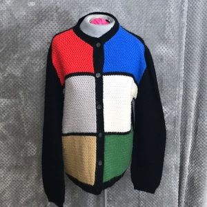 Vintage color block cardigan